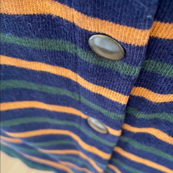 Zara striped sweater, front pockets back buttons - Picture 3 of 4
